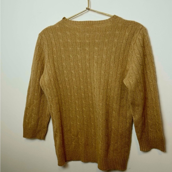 Vintage J. Crew Gold Sparkle Cable Knit Sweater 2000s small - Picture 6 of 10